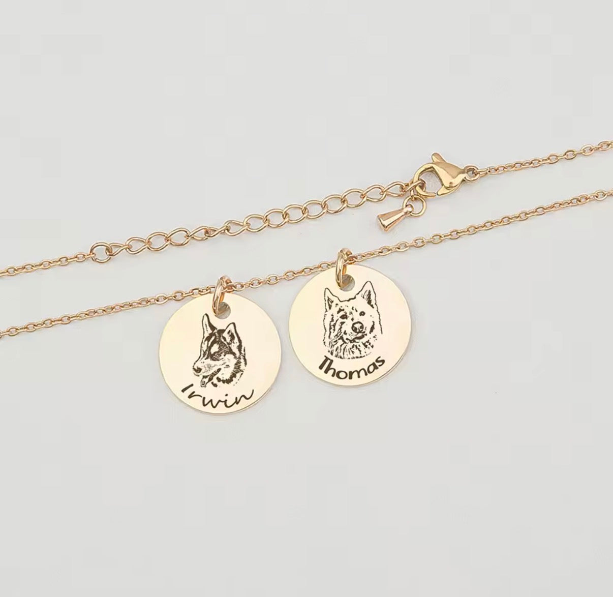 Classic Pet Portrait Name  Necklace