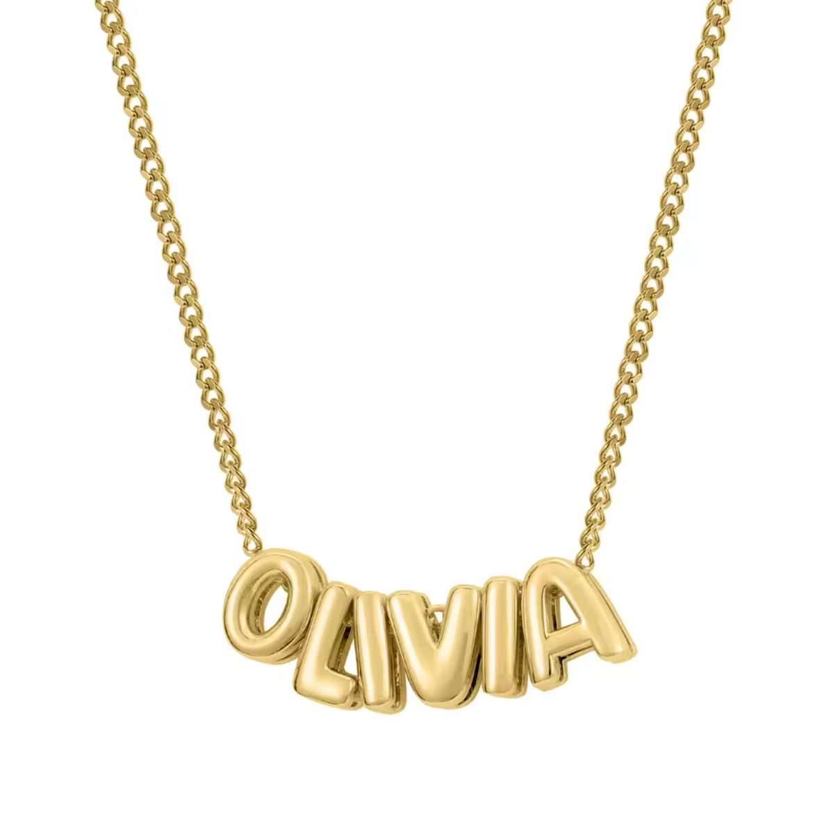 Classic Bubble Letter Name Necklace