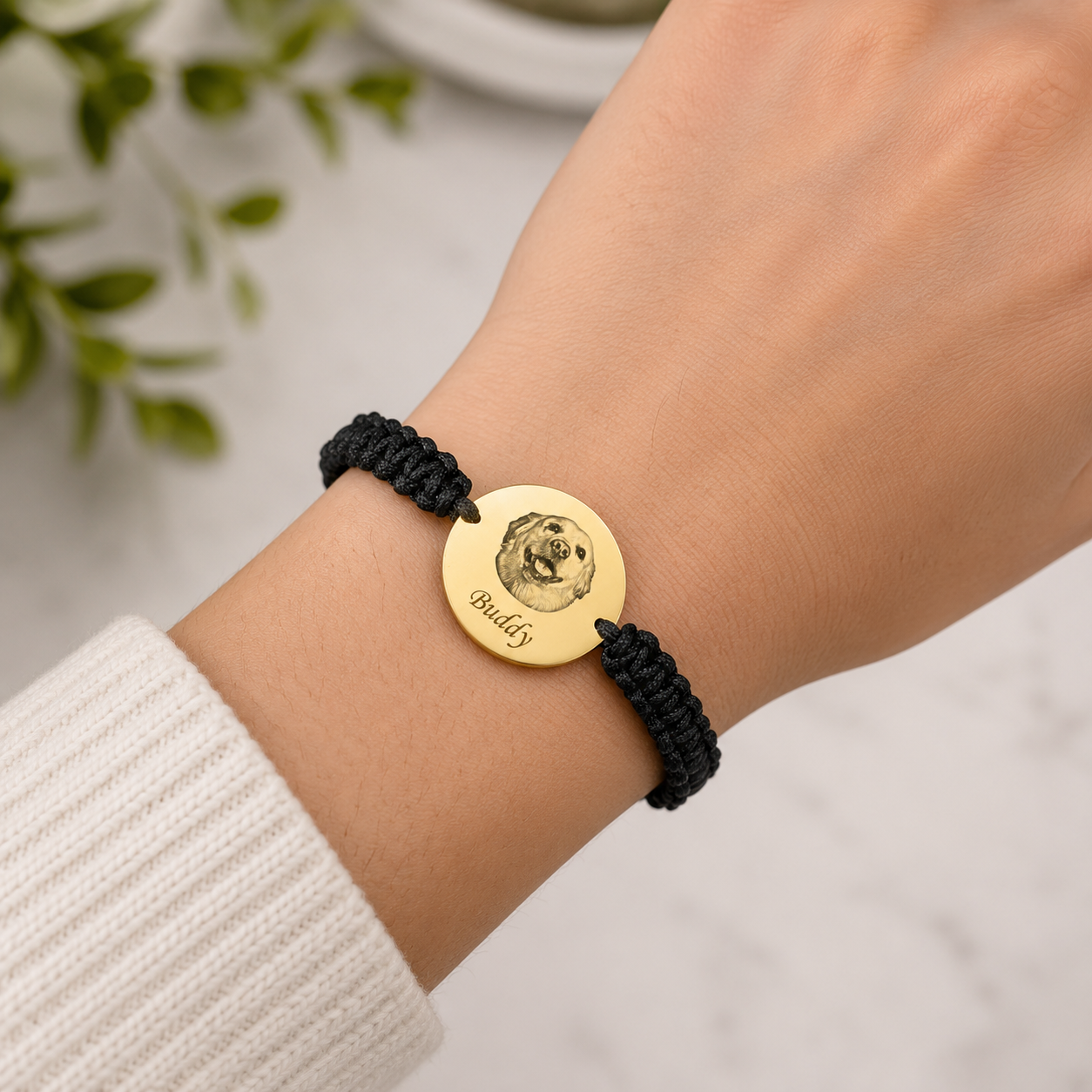 Pet Photo Charm Rope Bracelet