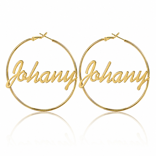 Classic Hoop Name Earrings
