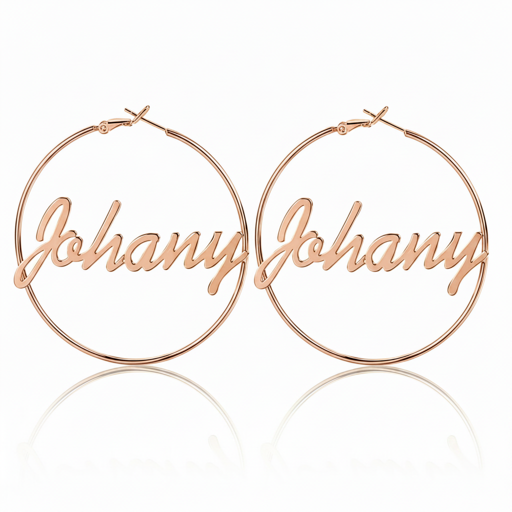 Classic Hoop Name Earrings