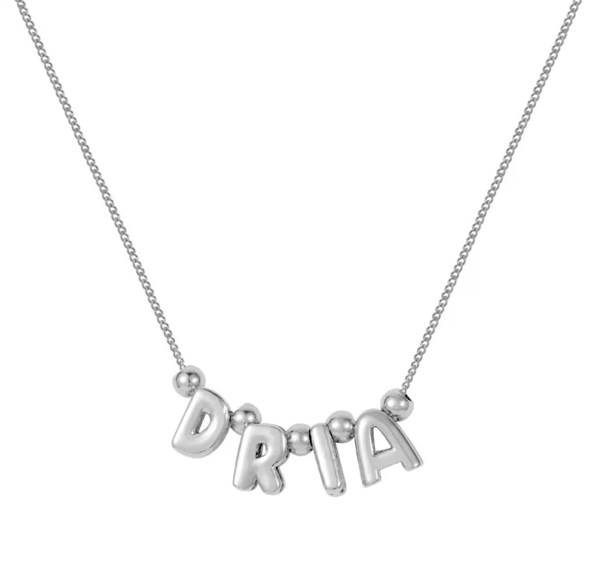 Parted Bubble Letter Namenskette