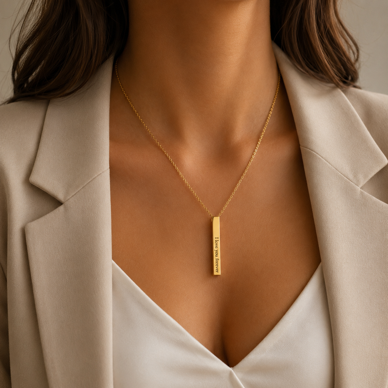 3D Bar Name Necklace