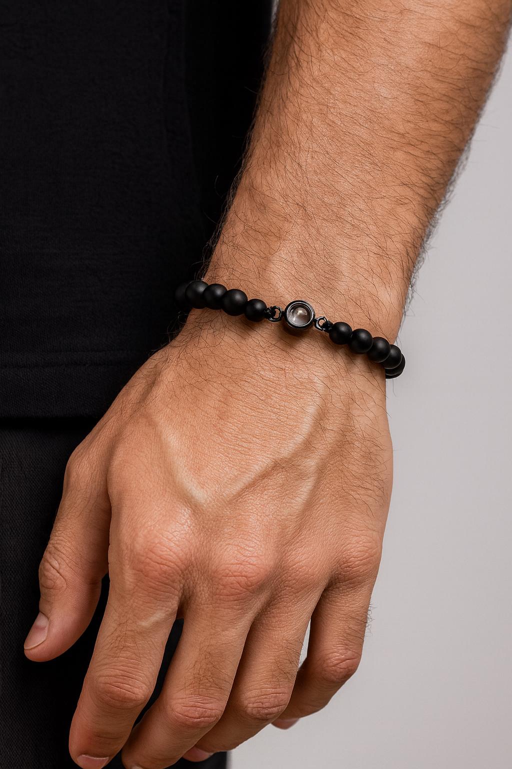 Beaded Custom Photo Projection Stone Bracelet