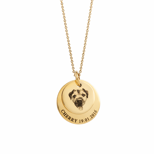 Layered Disc Pet Portrait Necklace
