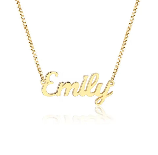 Classic Name Necklace - Box Chain