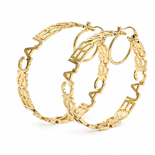 Looped Name Hoop Earrings