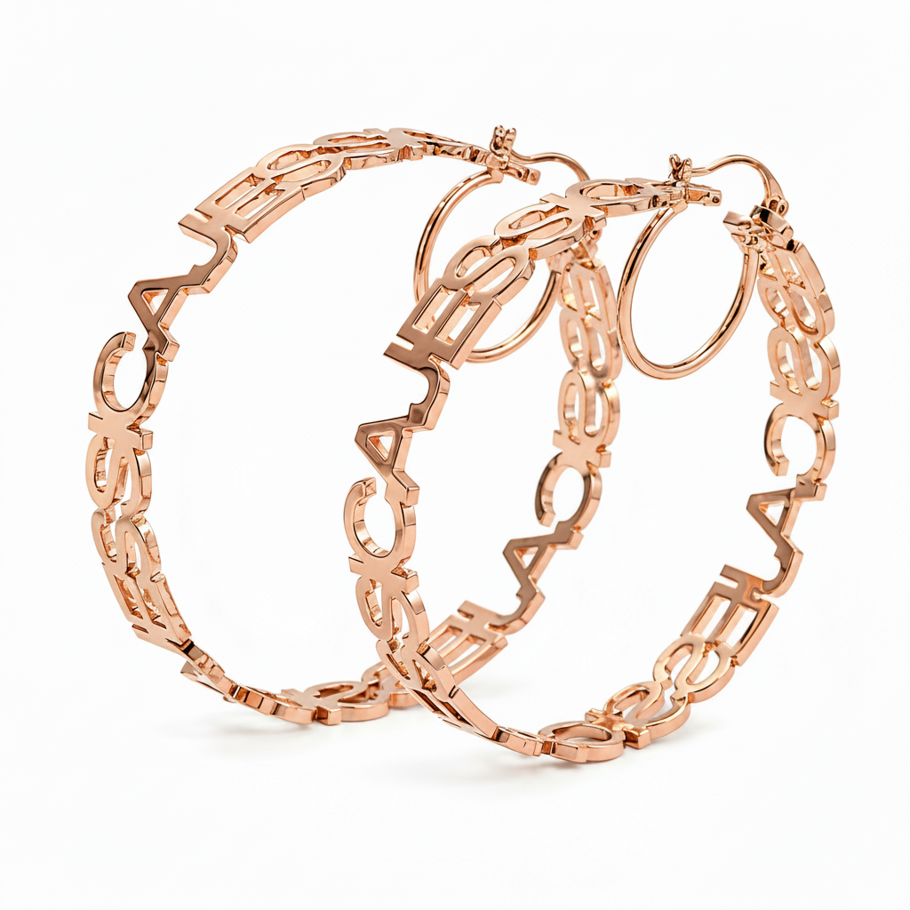 Looped Name Hoop Earrings