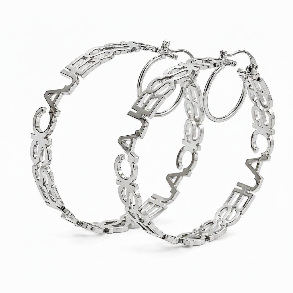 Looped Name Hoop Earrings