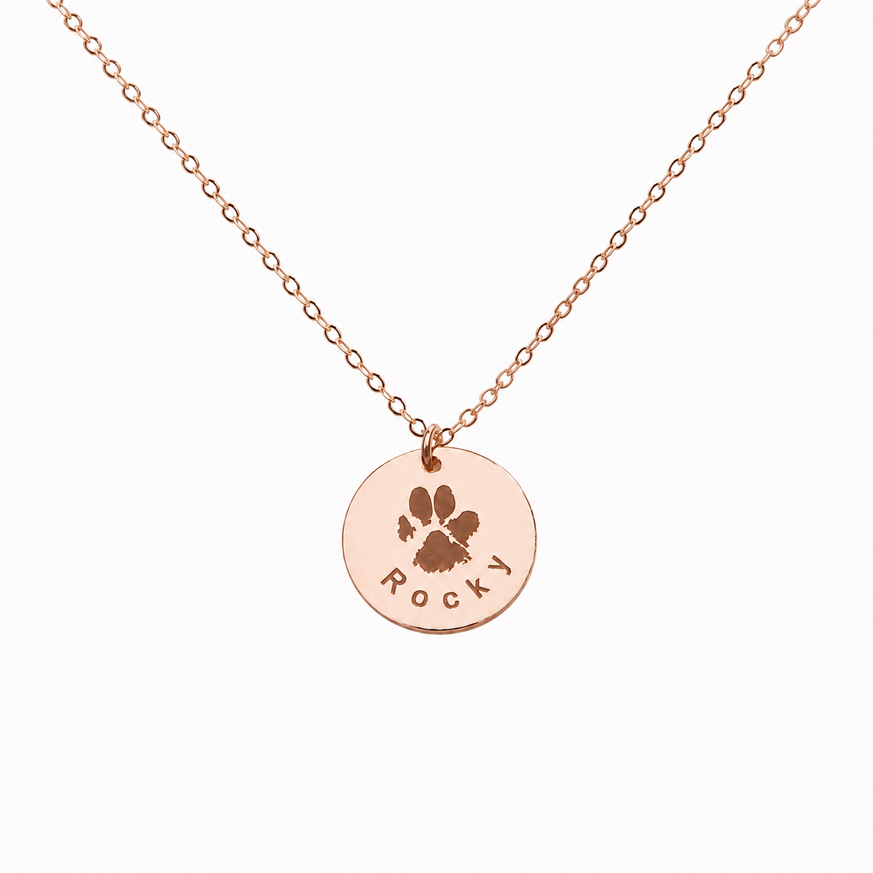 Paw Print Name Necklace