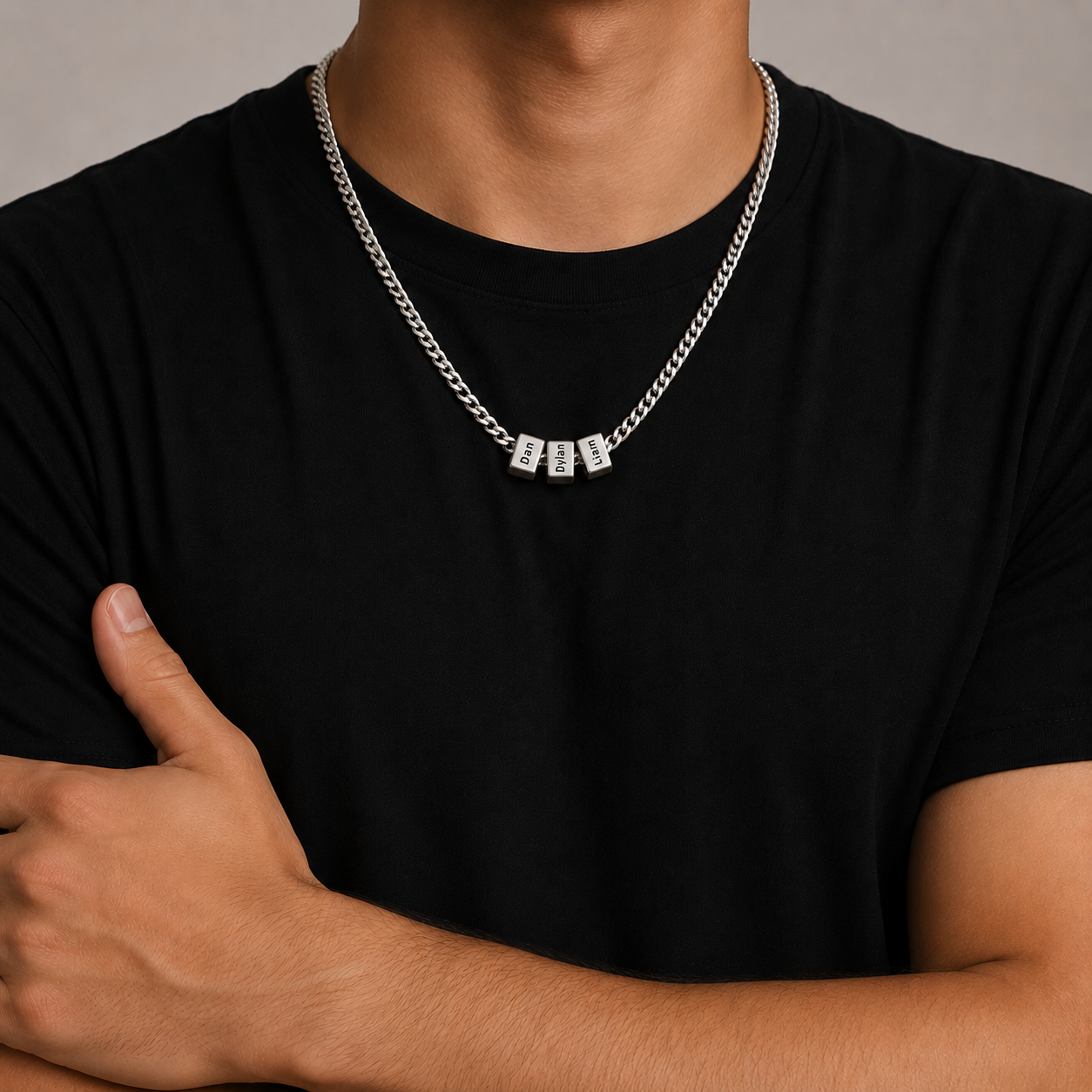 Cuban Chain Multi Name Necklace - MEN