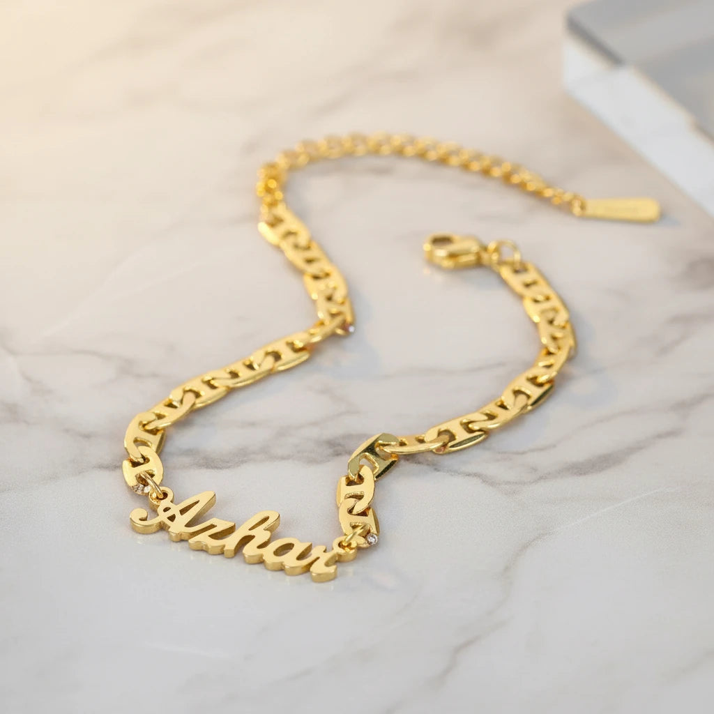 Flat Chain Name Bracelet