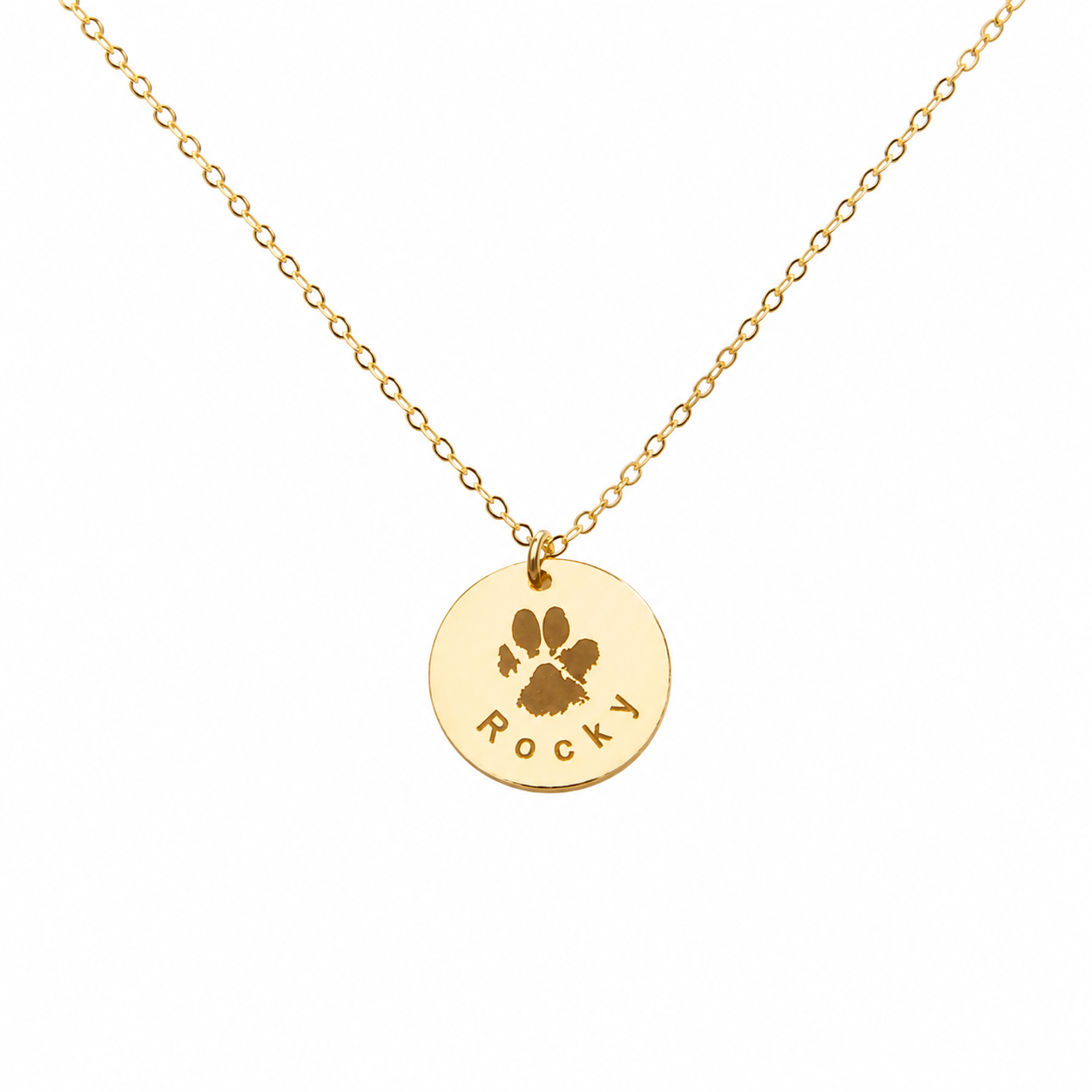 Paw Print Name Necklace