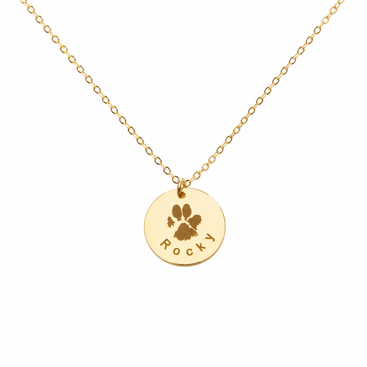 Paw Print Name Necklace