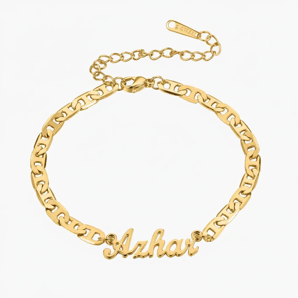 Flat Chain Name Bracelet