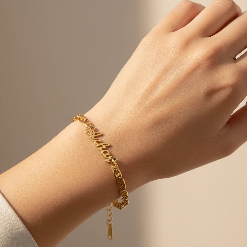 Flat Chain Name Bracelet