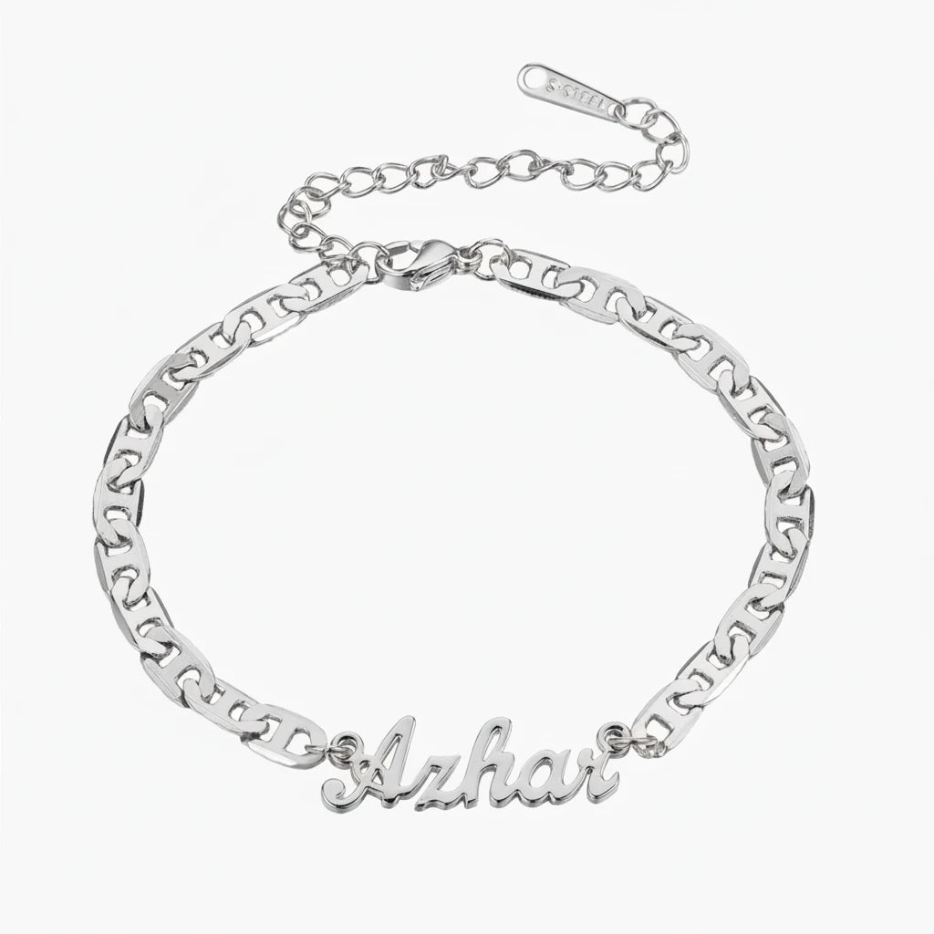 Flat Chain Name Bracelet