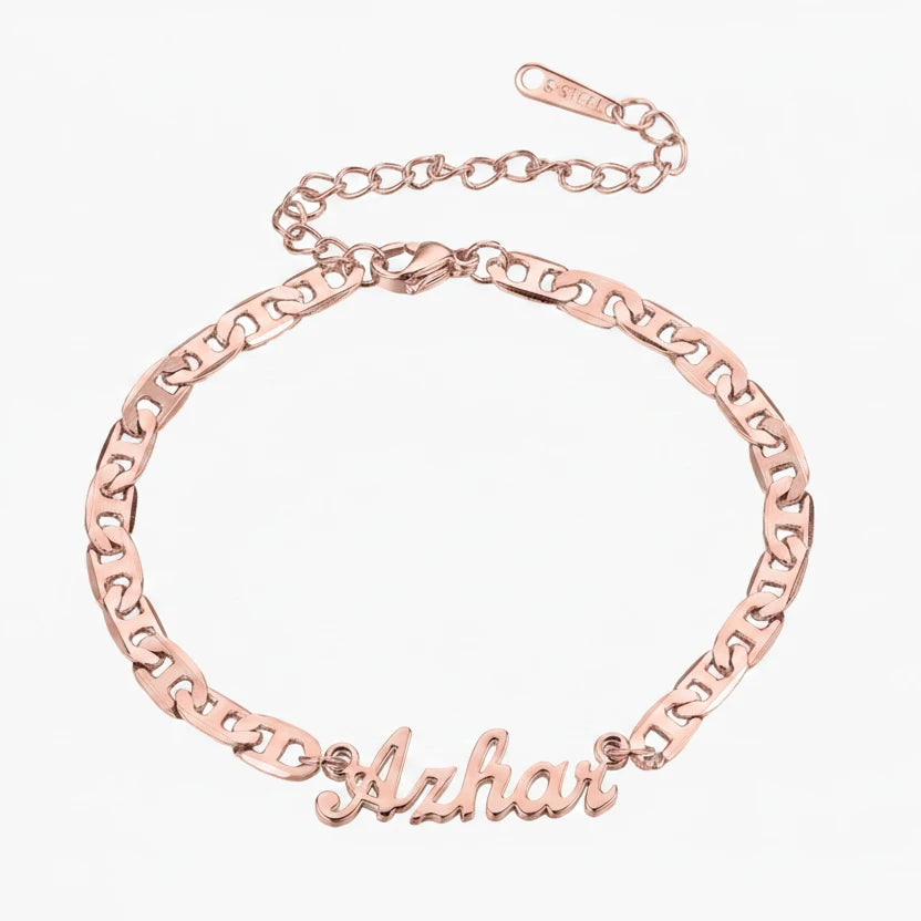 Flat Chain Name Bracelet