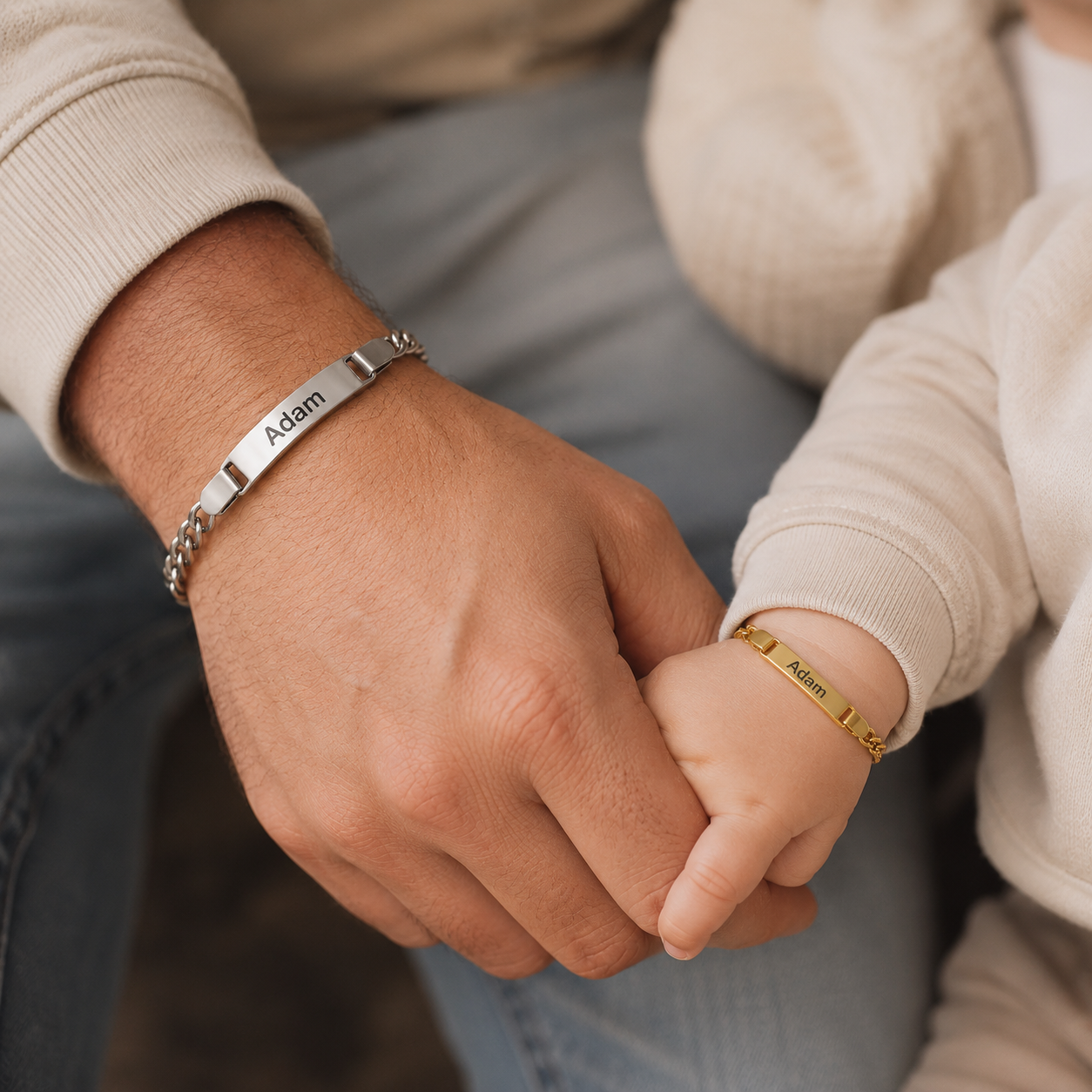 Personalised Baby & Dada Name Bracelet