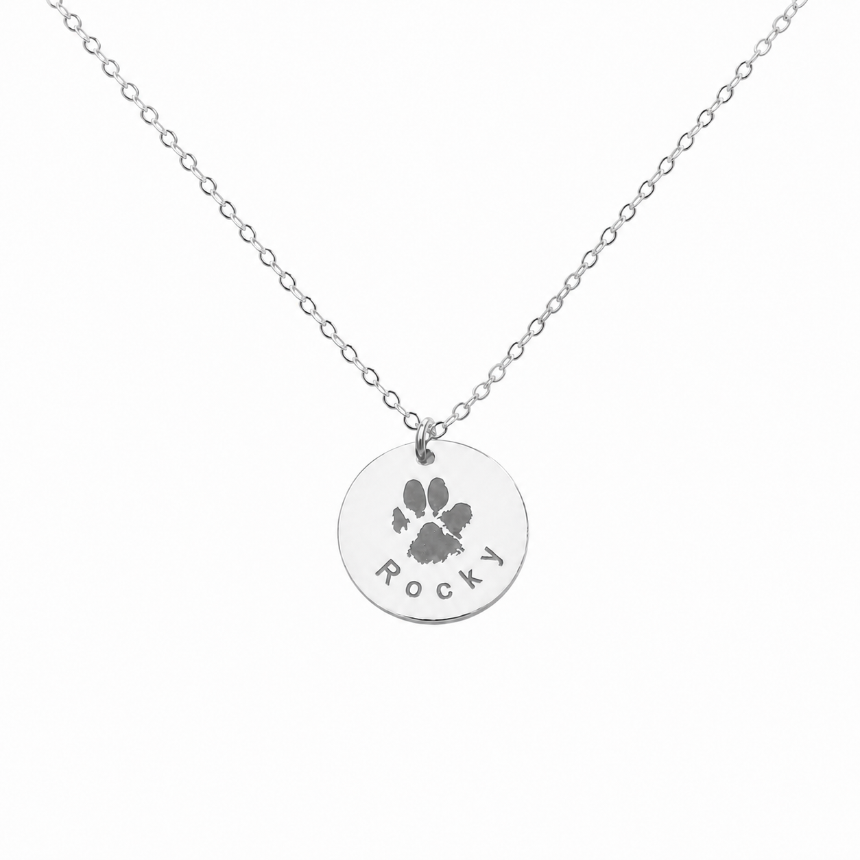 Paw Print Name Necklace