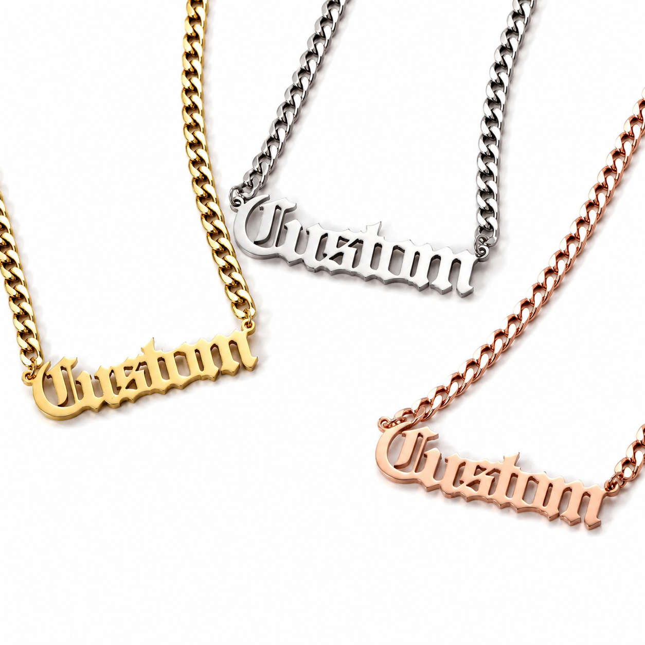 Old English Name Necklace