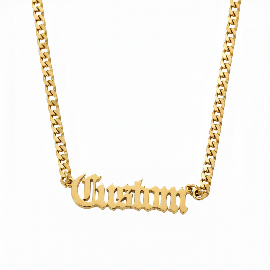 Old English Name Necklace