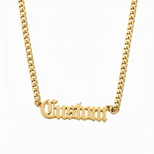 Old English Name Necklace