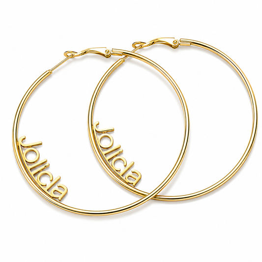 Full Circle Hoop Name Earrings