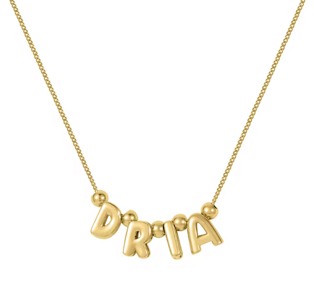 Parted Bubble Letter Namenskette