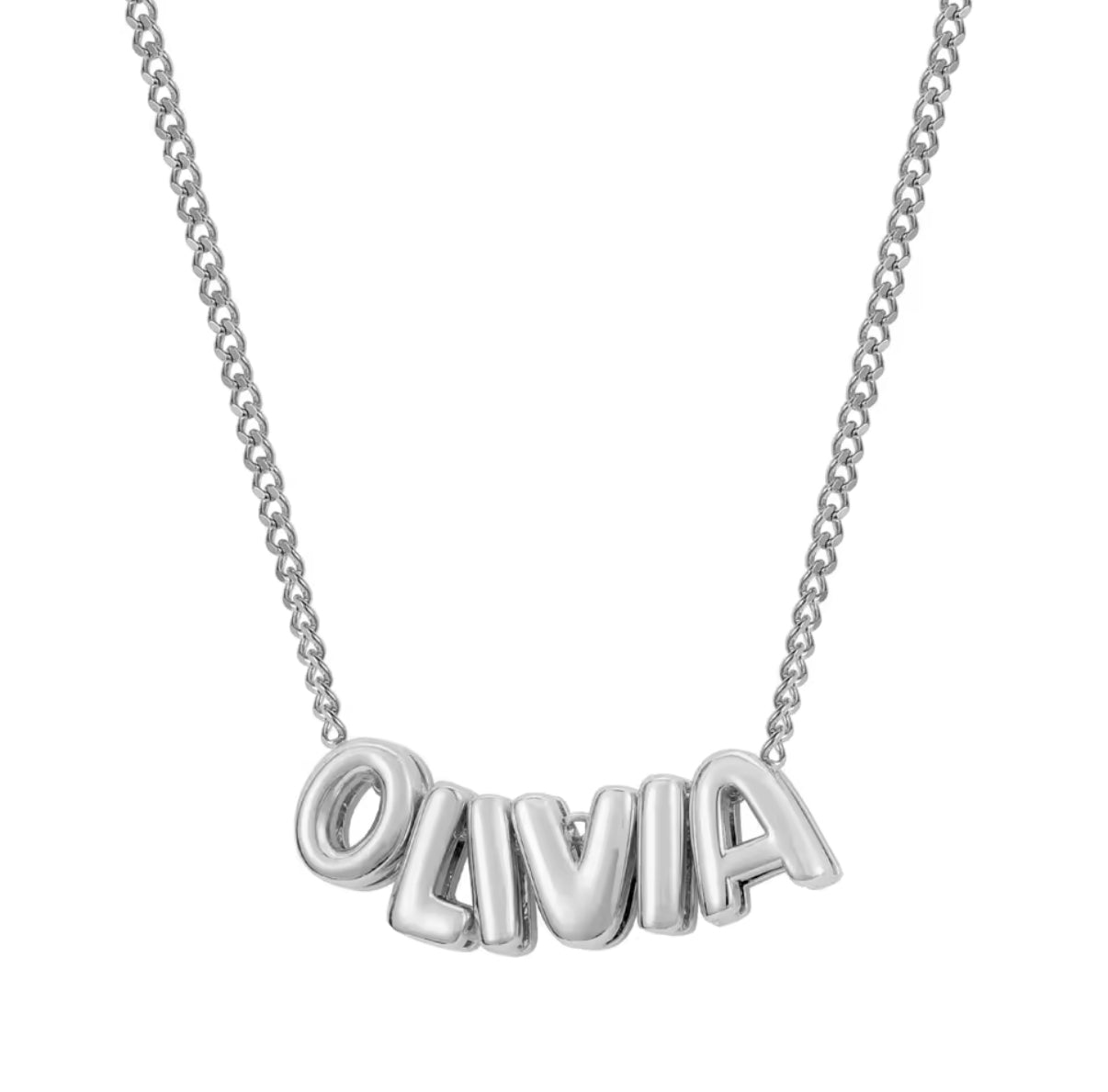 Classic Bubble Letter Name Necklace