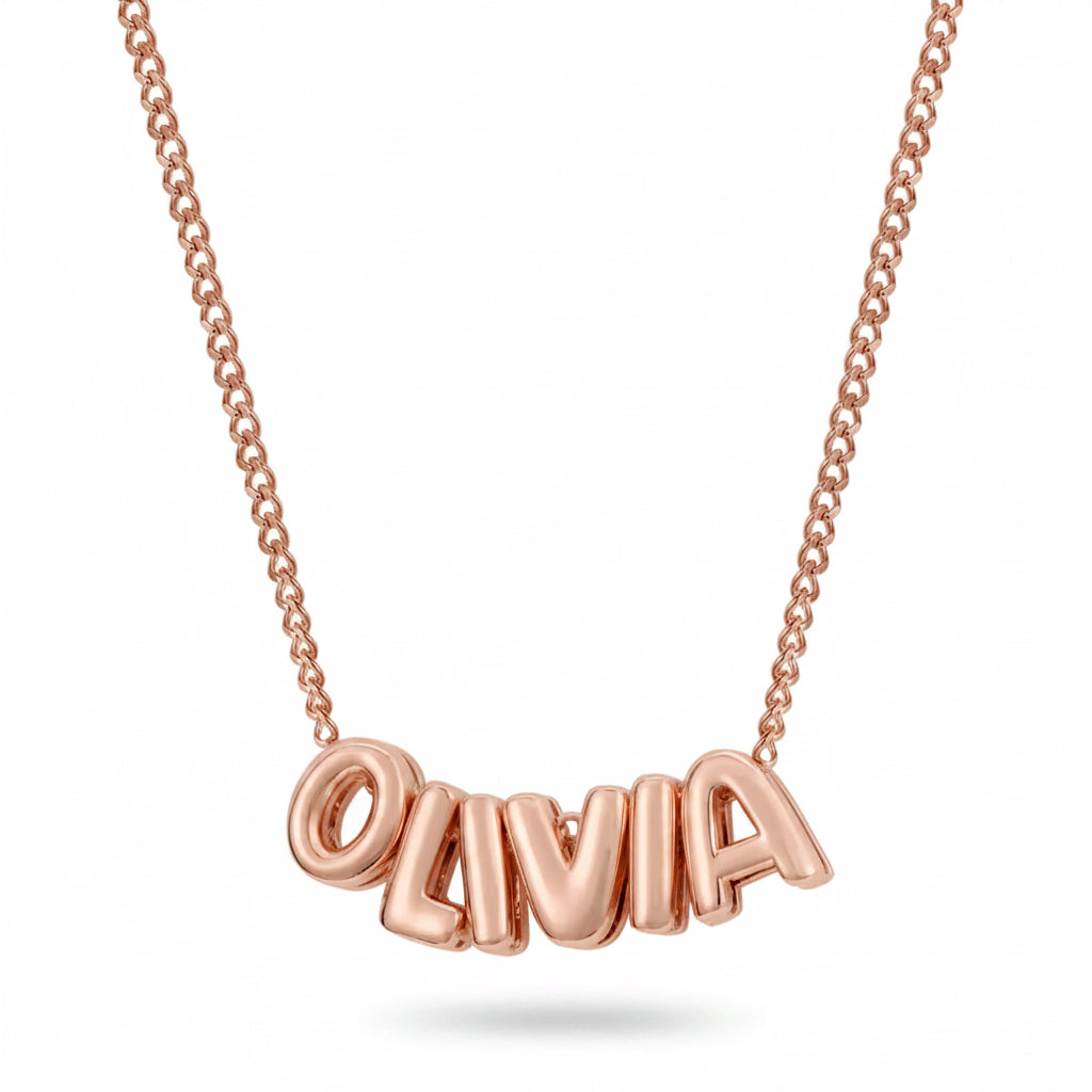 Classic Bubble Letter Name Necklace