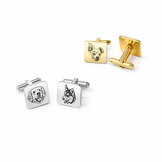 Pet Portrait Square Cufflinks