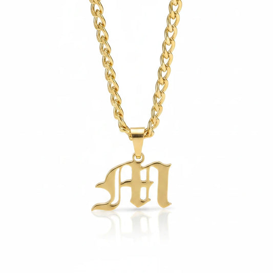 Old English Initial Necklace