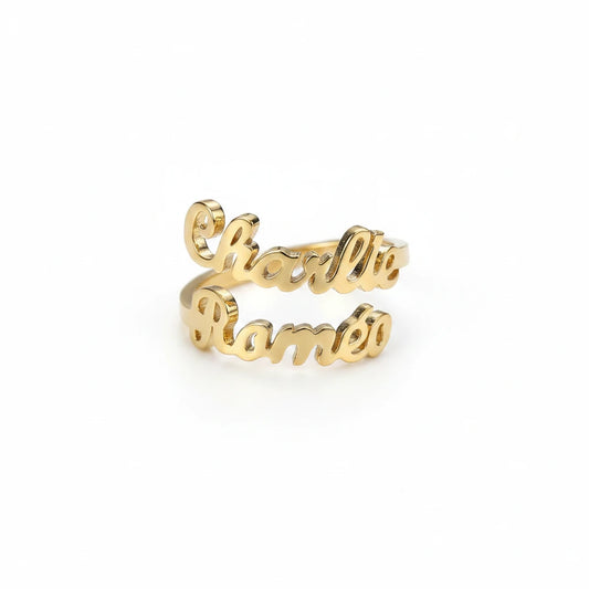 Classic Double Name Ring