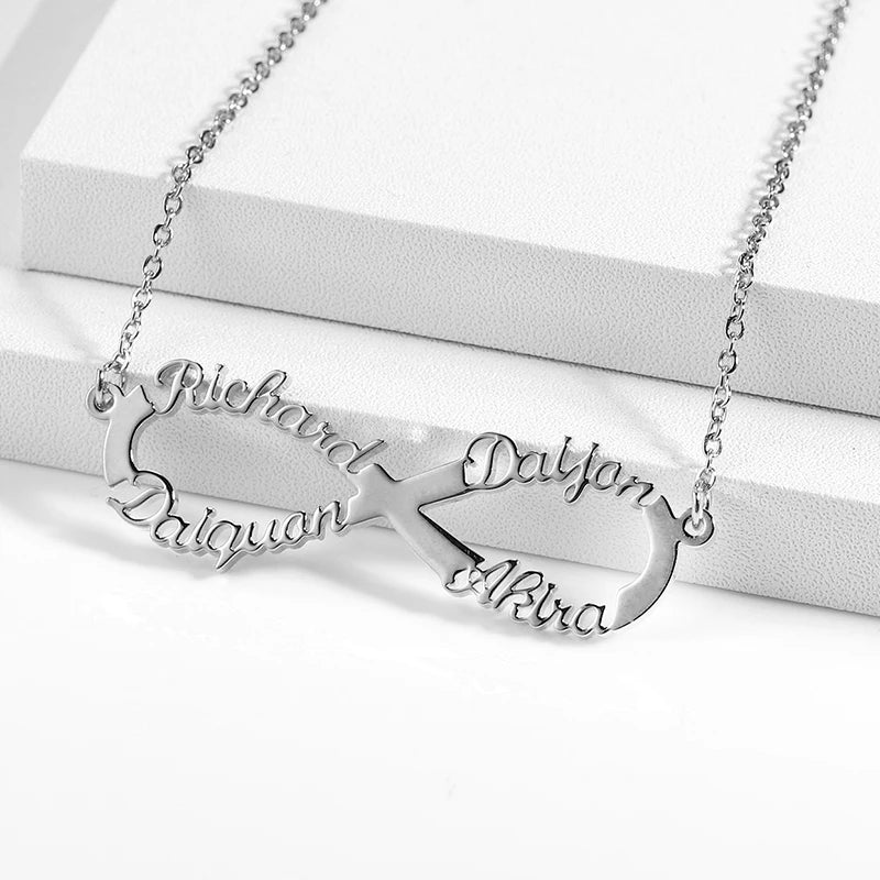 Classic Infinity Family Name Necklace