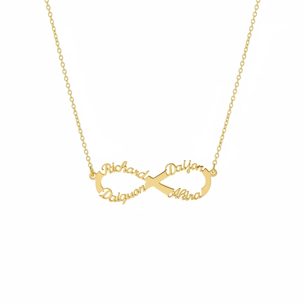 Classic Infinity Family Name Necklace