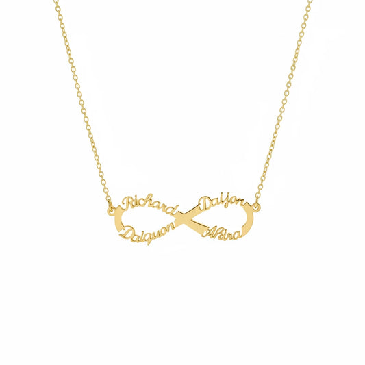 Classic Infinity Family Name Necklace
