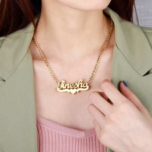 Classic Heart Arch Name Necklace