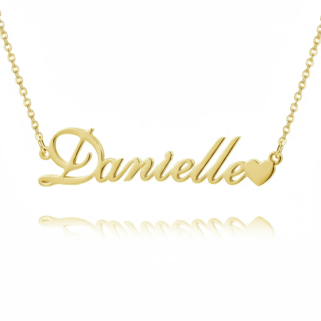 Classic Heart Charm Name Necklace