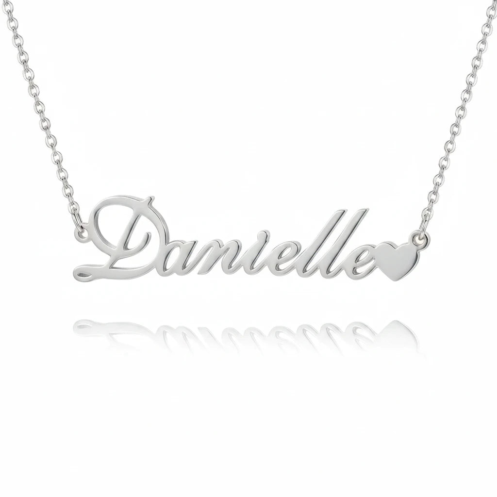 Classic Heart Charm Name Necklace