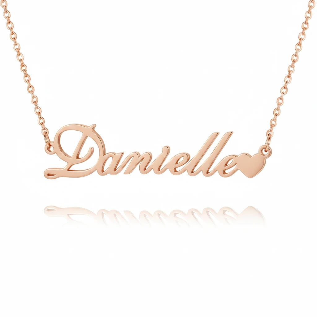 Classic Heart Charm Name Necklace