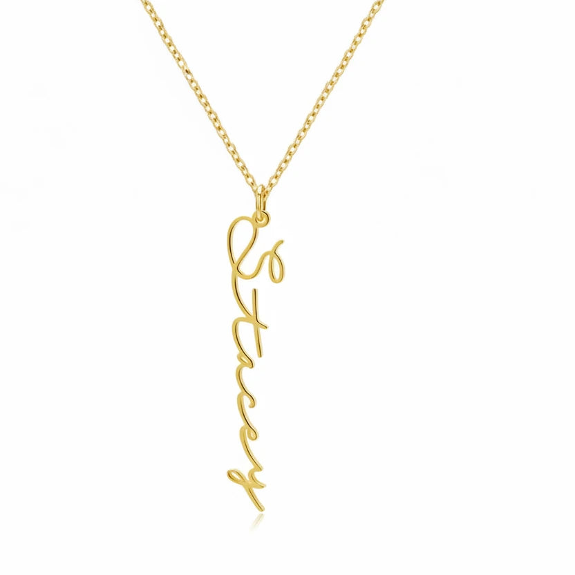 Vertical Signature Name Necklace