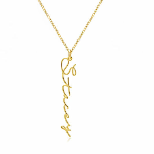 Vertical Signature Name Necklace