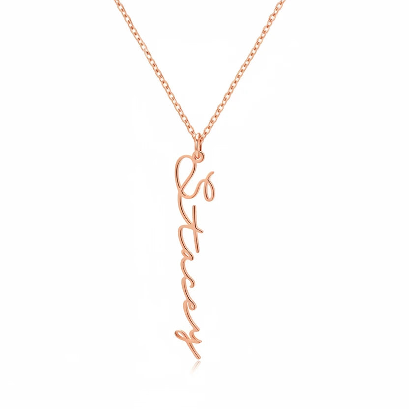 Vertical Signature Name Necklace