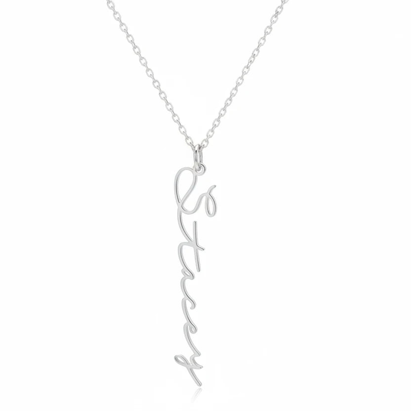 Vertical Signature Name Necklace