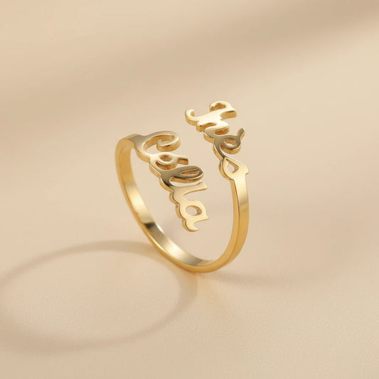Classic Double Name Ring