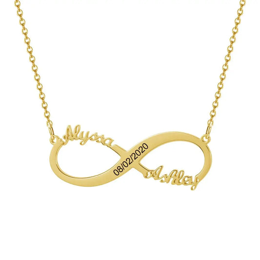 Classic Infinity Couples Name Necklace