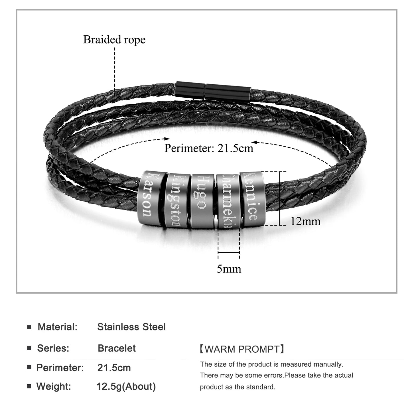 Trinity Rope Family Name Bracelet - MEN