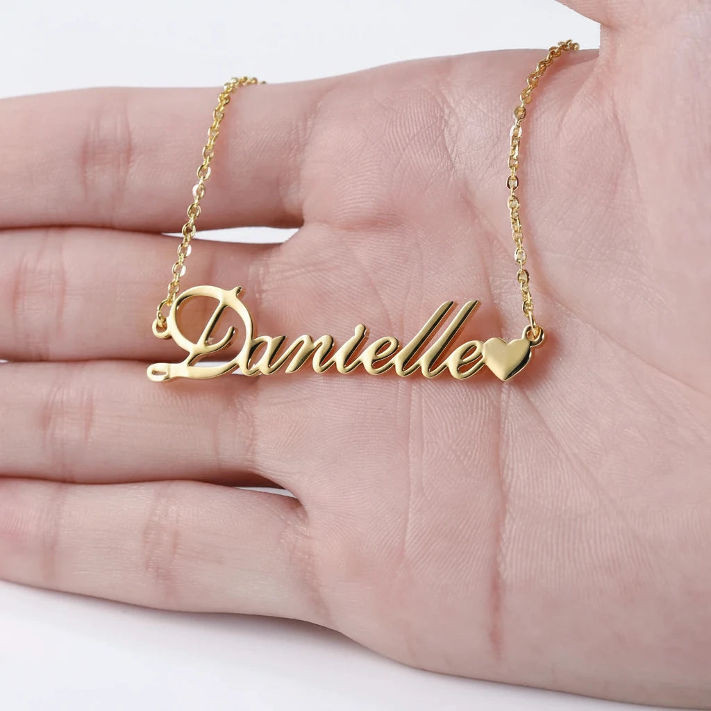 Classic Heart Charm Name Necklace
