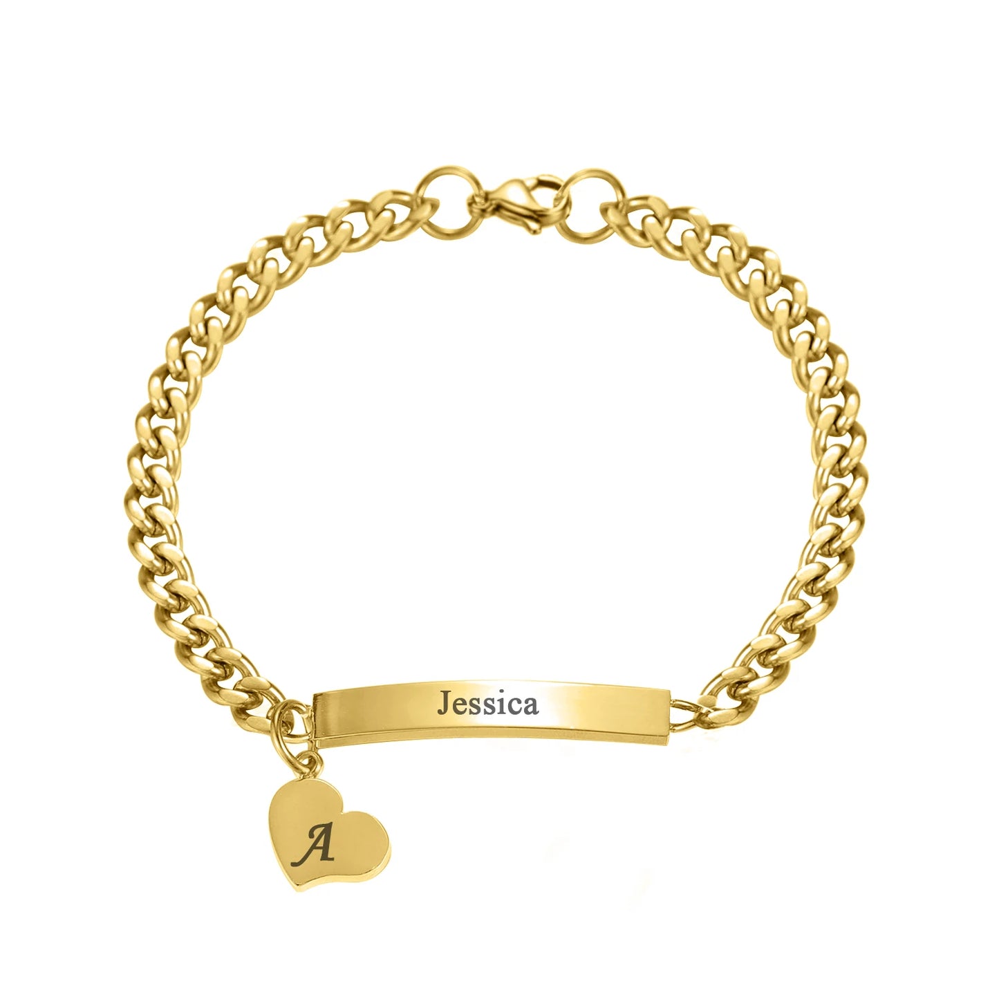 Personalised Baby & Mama Heart Charm Name Bracelet